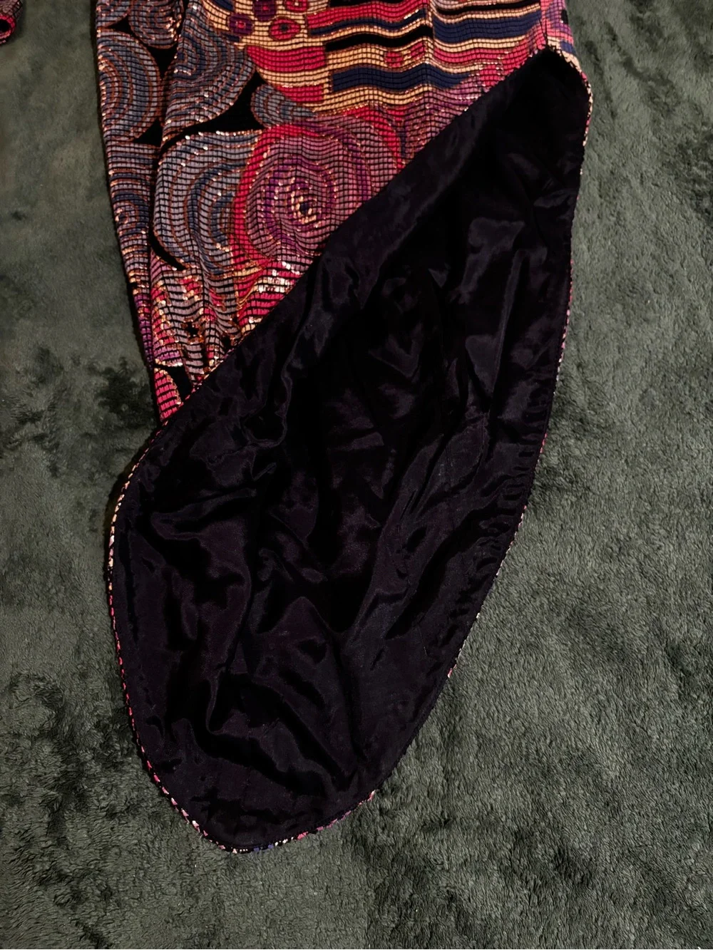 VIntage CACHE small asymmetrical GLAM goth metallic beaded midi dress 90’s Y2K - Picture 8 of 10